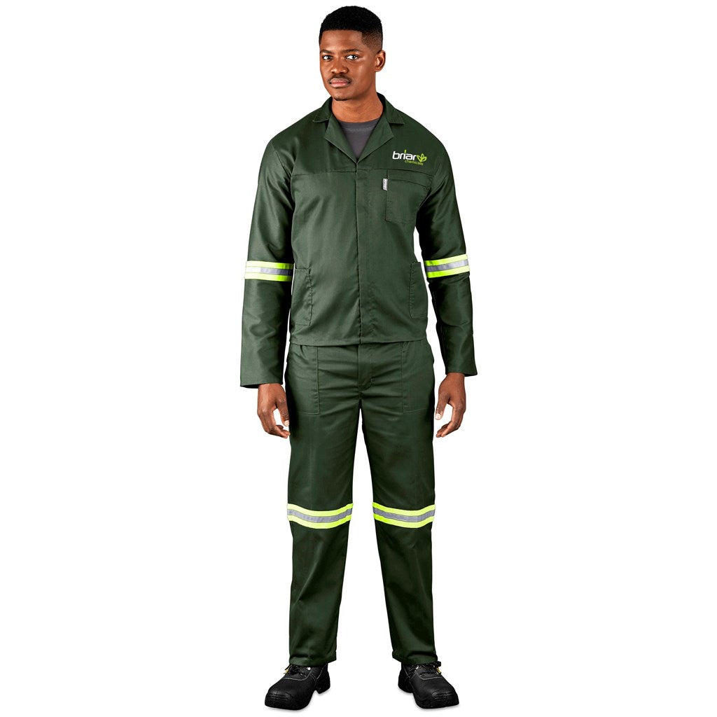 Acid Resistant Polycotton Conti Suit - Reflective Arm, Legs & Back - Yellow Tape - Image 3